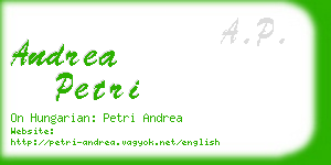 andrea petri business card